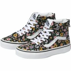 Brand new 🎁 Vans Fun Floral Sk8 Hi Zip 👟 Shoe Girls' ⭐ -Vans Sales Shop FUFLBLTRWH D1