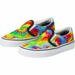 Best deal 😀 Vans Classic Tie Dye Pack Slip On Skate 👟 Shoe Kids' 🌟 -Vans Sales Shop SPTIDYMUTRWH D3 1