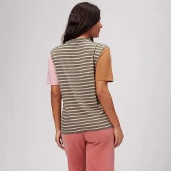 Discount 🎁 Vans Striped Pocket T Shirt Women's 👍 -Vans Sales Shop THY D3