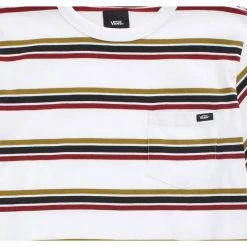 Flash Sale 💯 Vans Gibbs Stripe T Shirt Boys' 😀 -Vans Sales Shop WHI D2 6